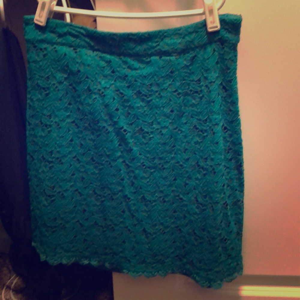 Teal Lace Skirt
